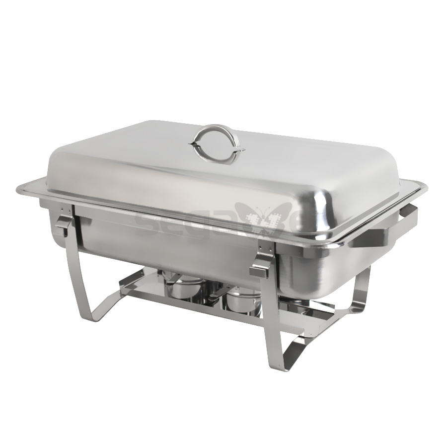 4 Packs Chafing Dish 8 Quart Stainless Steel Rectangular Chafer Full Size Buffet
