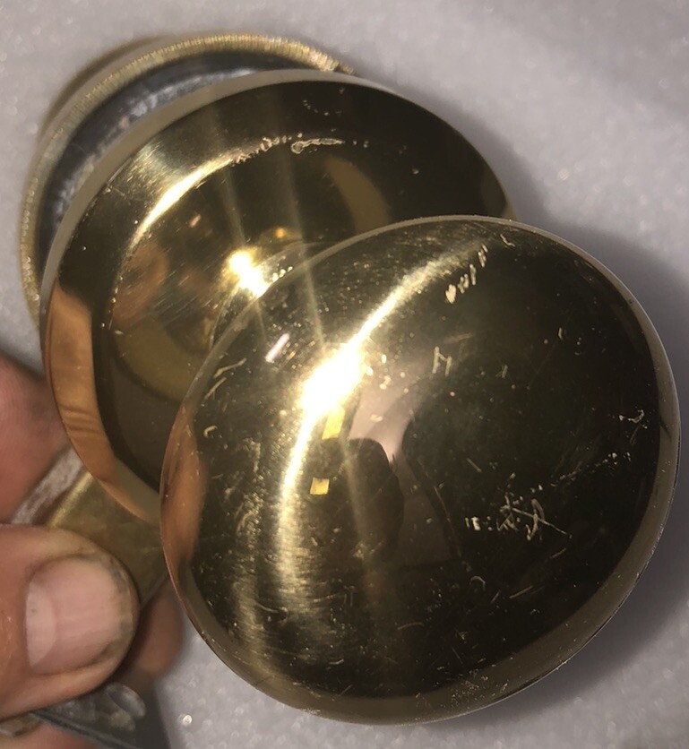 Baldwin Solid Polished Brass Passage Door Knob Set 2-3/4” Backset Heavy 2# 14oz
