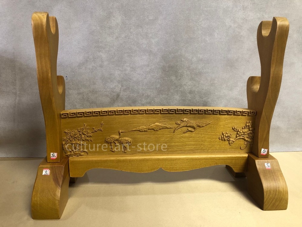 Two layers Cranes wood stand