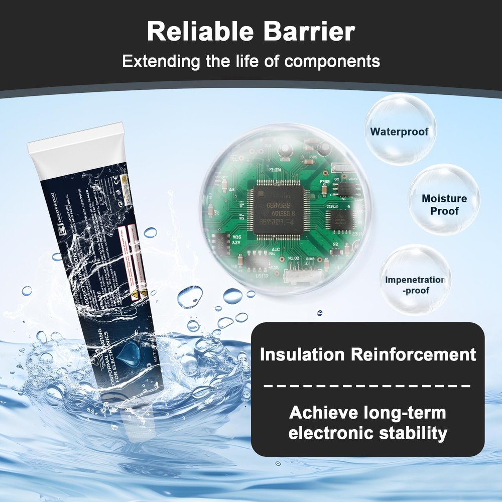 1DFAUL 100ml Conformal Coating for Electronics, Silicone Transparent