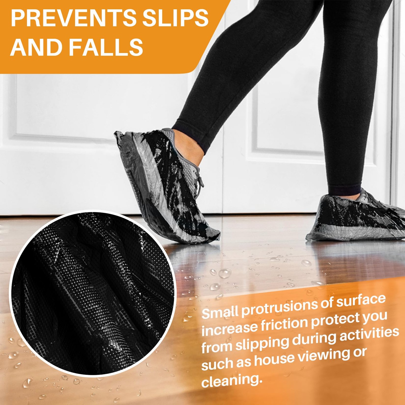 60 Pack Disposable Shoe Covers Waterproof Plastic Booties for Men & Women