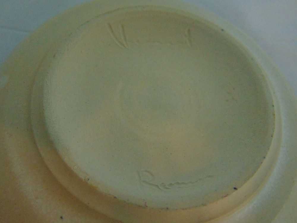 Small Clay Ashtray With A Blue Design