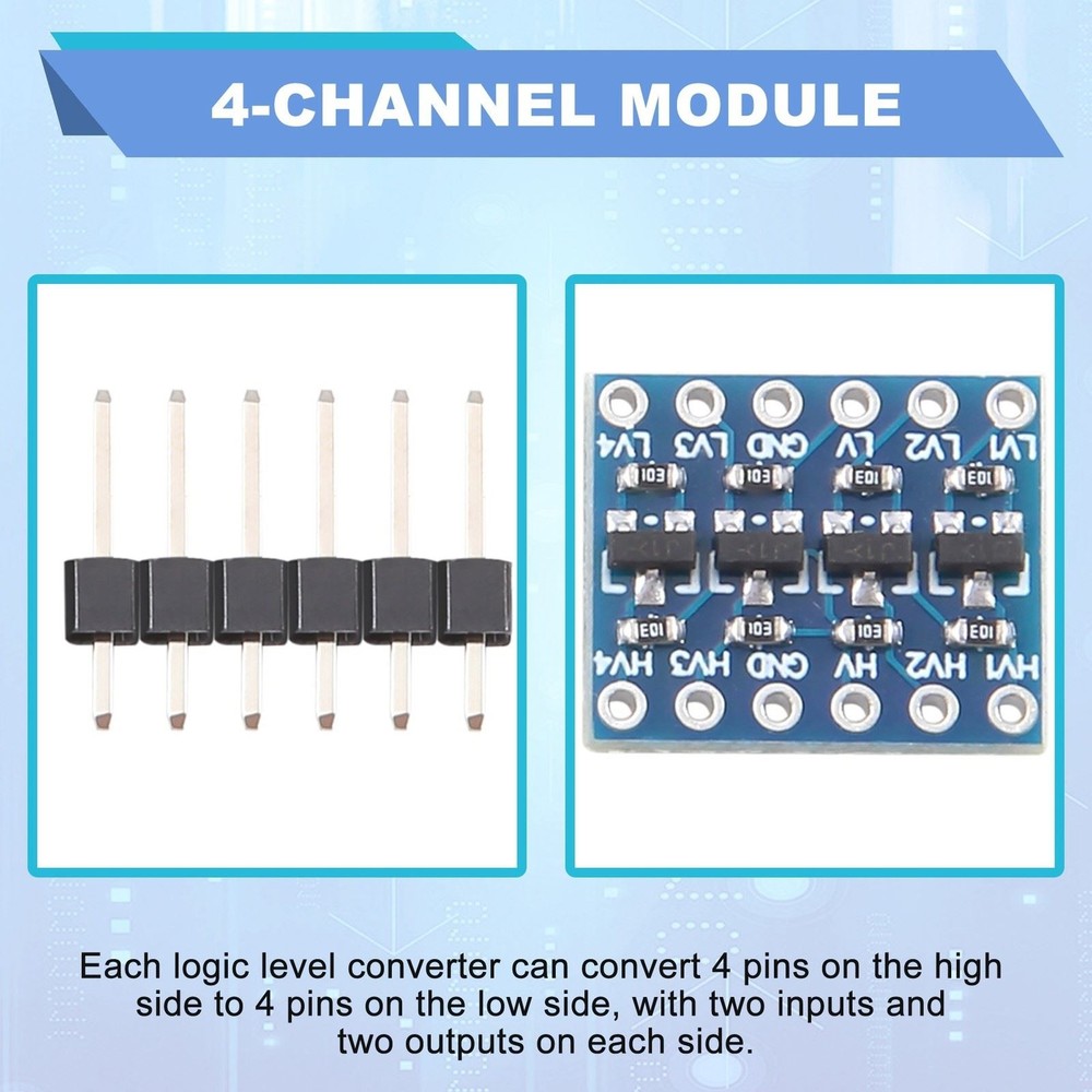 10Pcs 4 Channel IIC I2C Logic Level Converter BiDirectional Module 33V