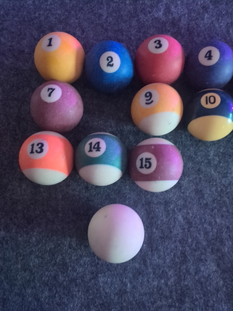 Vintage Phenolic 2 1/4 Std Regulation Pro Pool Ball Set (Missing 8 Ball)