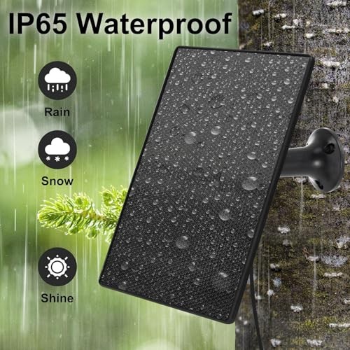 Solar Panel for Ring Camera, 4W Solar Charger Compatible with Black-1Pack