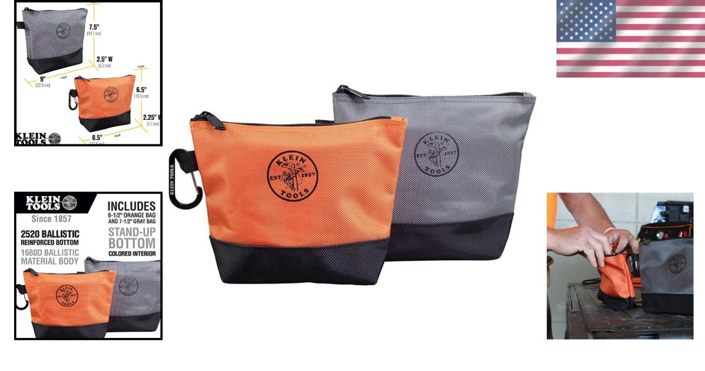 Water-Resistant Ballistic Utility Bags - 2-Pack for Efficient Tool Organization