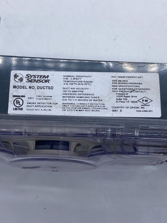 System Sensor Innovair Model NO. DUCTSD Fire Alarm System