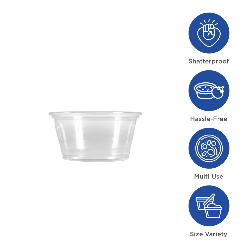 Karat 0.75 oz PP Plastic Portion Cups - Clear - 2,500 ct