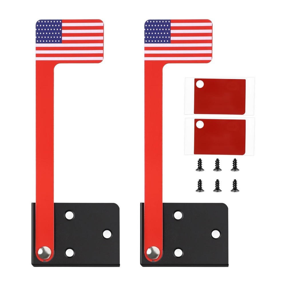 Mailbox Flag Replacement Kit - 2 Pcs Metal Red & Blue Flags for Mailbox Accessor