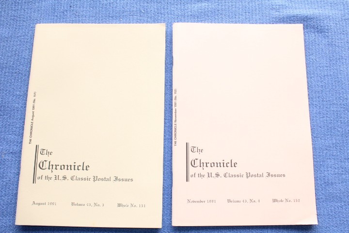 The Chronicle of US Classic Postal Issues Partial year 1991 BlueLakeStamps Great