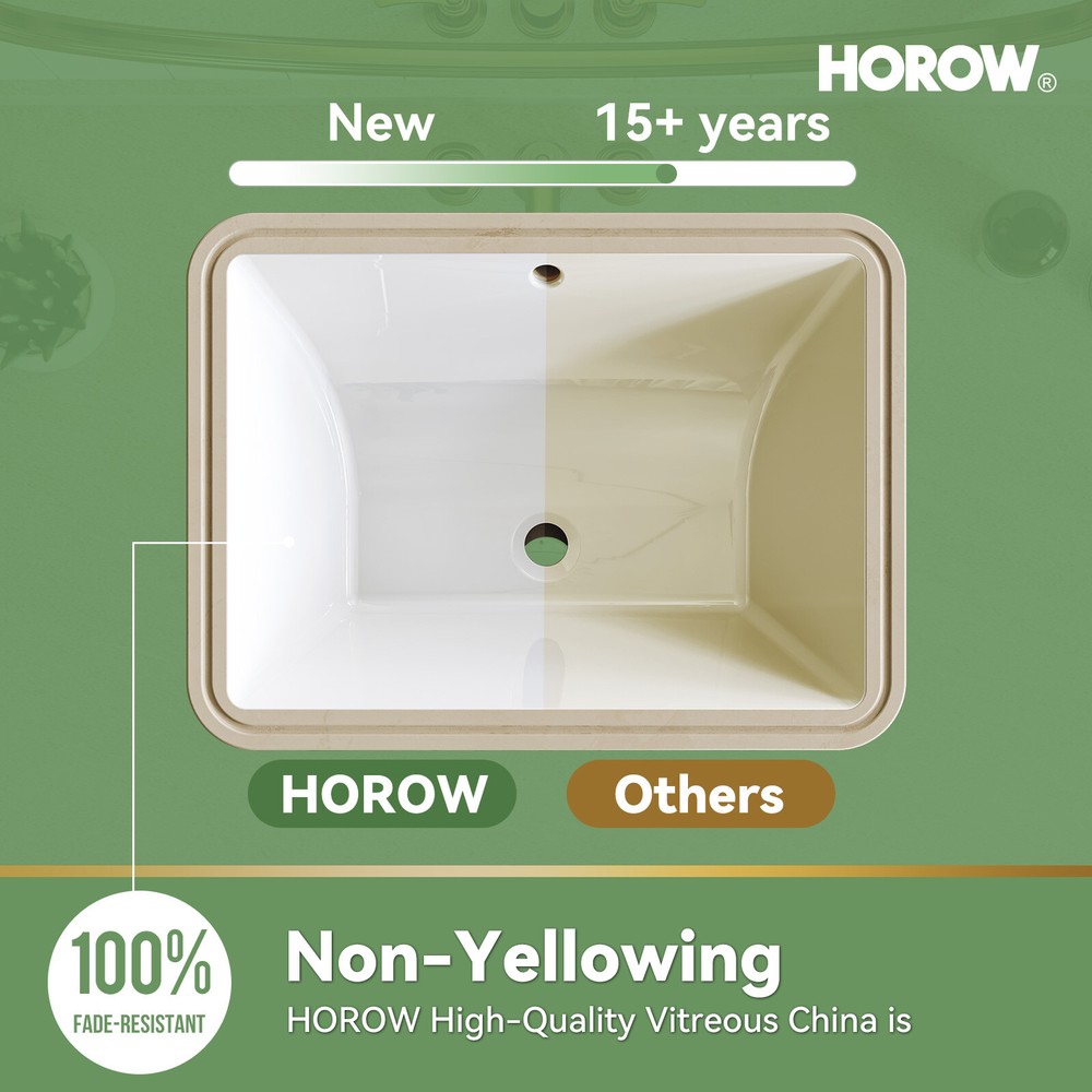 20x15'' Rectangular Undermount Bathroom Sink Vitreous Ceramic Lavatory White