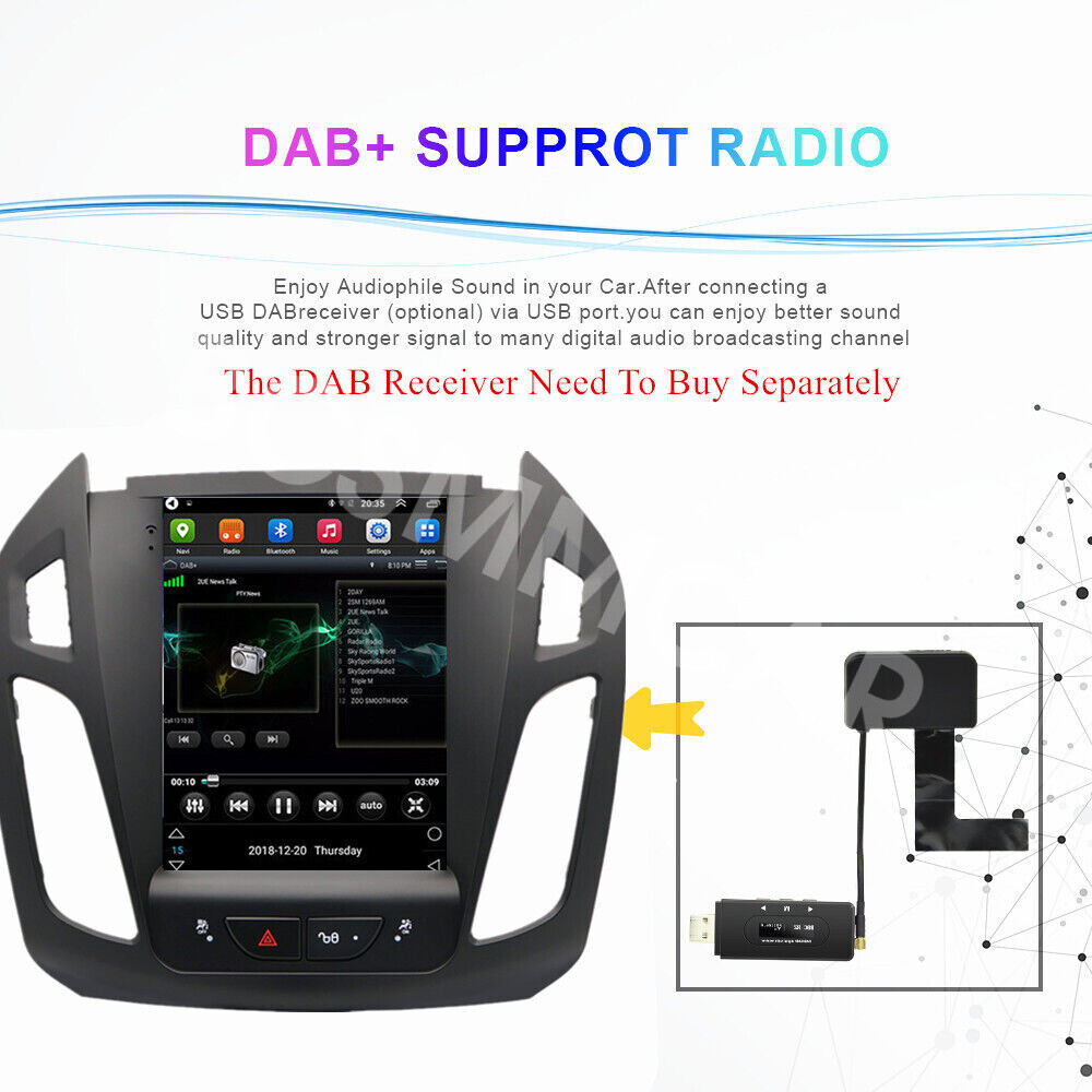 Fit For Ford Transit Connect 2014-2018 For Carplay Stereo Car Radio BT FM W/CAM