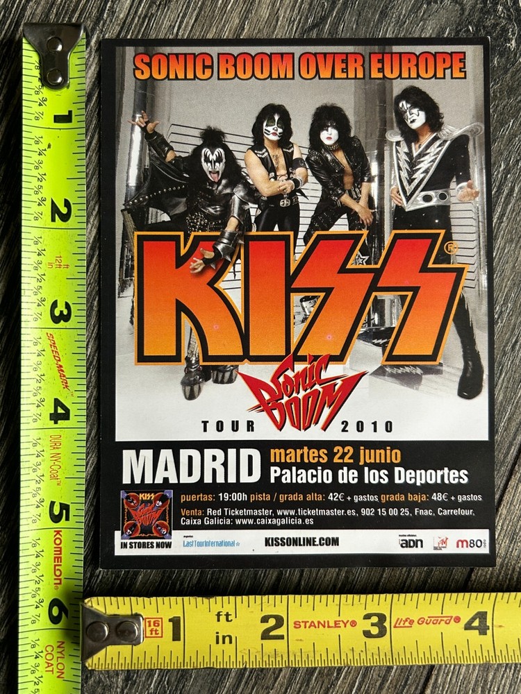 KISS Handbill Flyer Concert Ad Sonic Boom Over Europe Tour Madrid Vintage Kiss