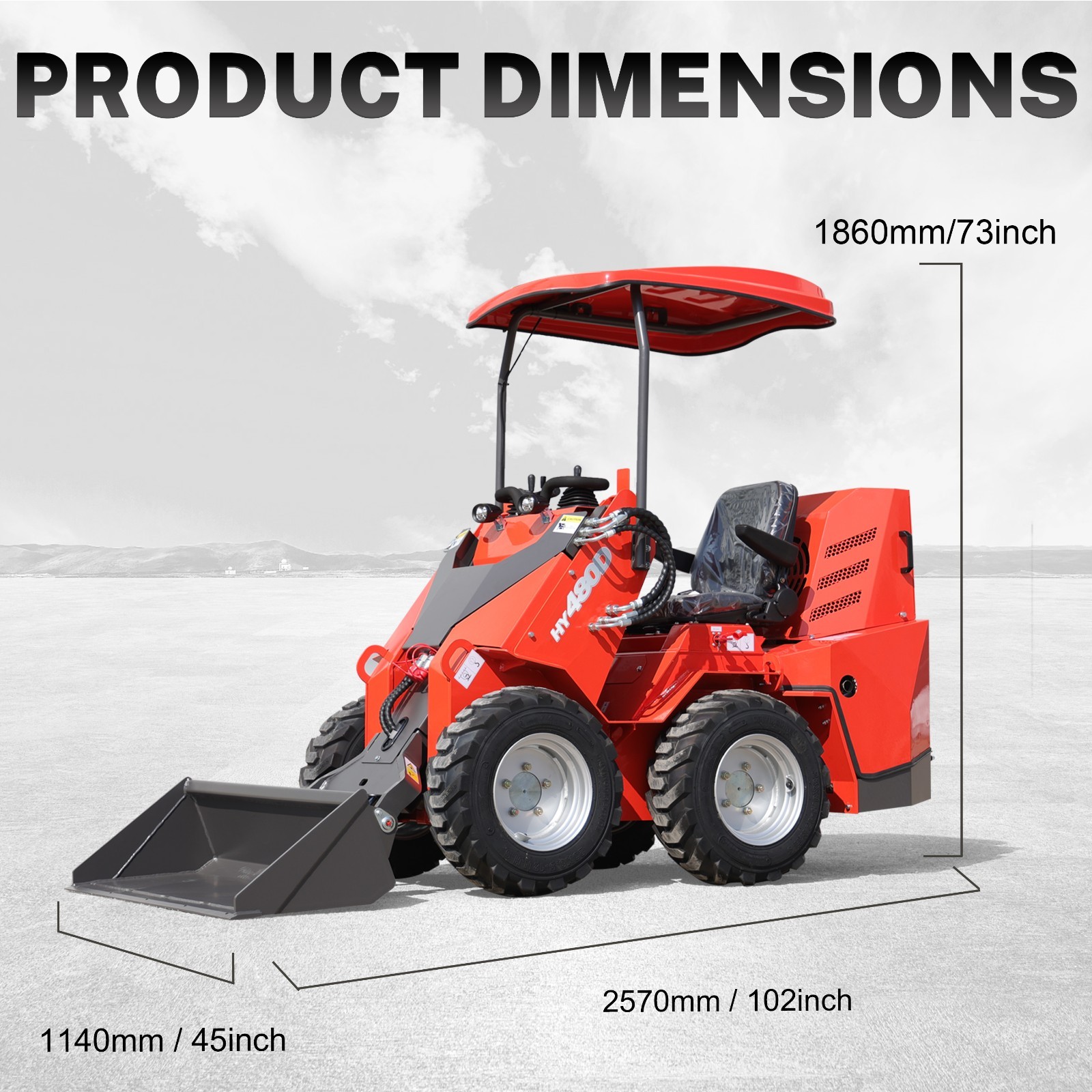 B&S 23HP Ride-On Wheeled Mini Skid Steer Loader with EPA Engine