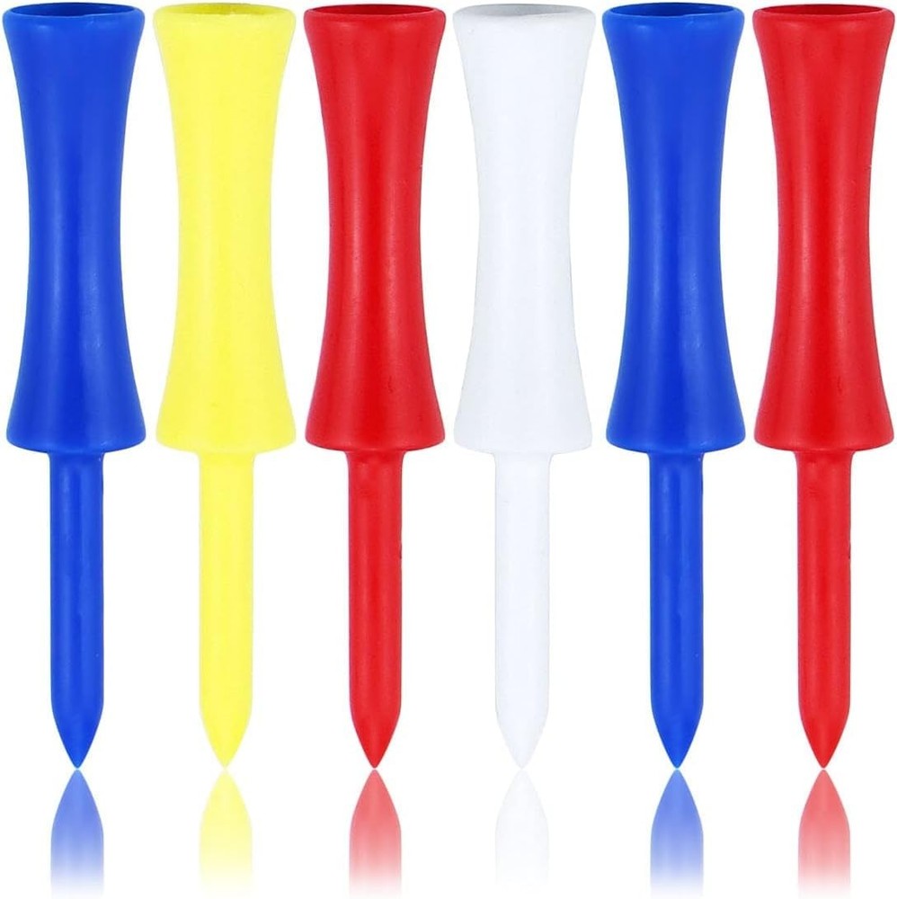 Zivisk Golf Tees Plastic 100 Count 3-1/4 inch Tall Step Down Tees Golf - Mixed
