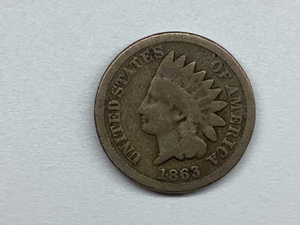 1863 Indian Head Cent Circulated Bin P1-K