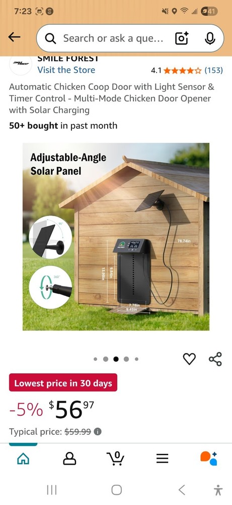 Automatic Chicken Coop Door with Light Sensor & Timer Control - Multi-Mode...