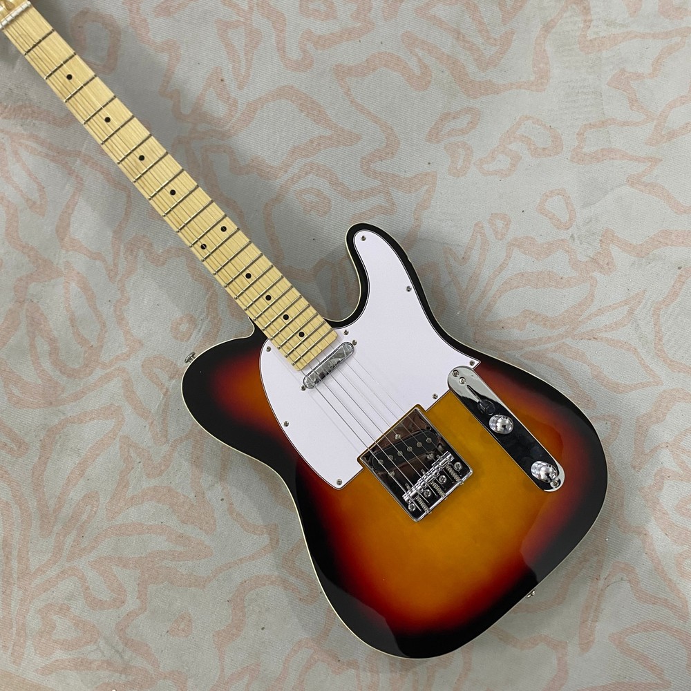 Retro Sunset Gradient TL Electric Guitar Gloss Solid Body Premium Build