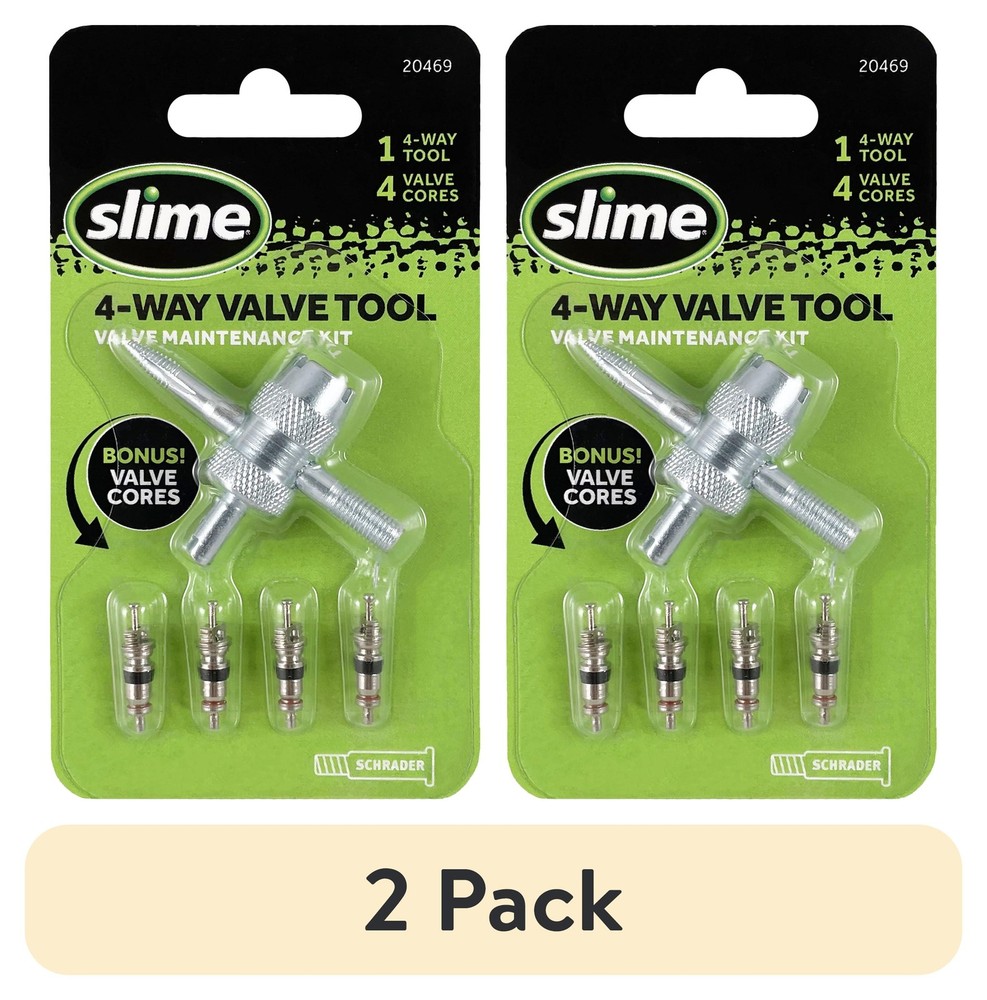 (2 pack) 4way Valve Core Tool & 4 Replacement Valve Cores
