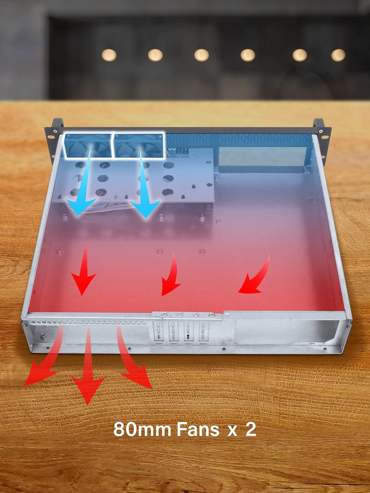 2U Server Chassis Rackmount Case | 4 3.5"/2.5" HDD, 1 5.25" Device | Micro-Atx C