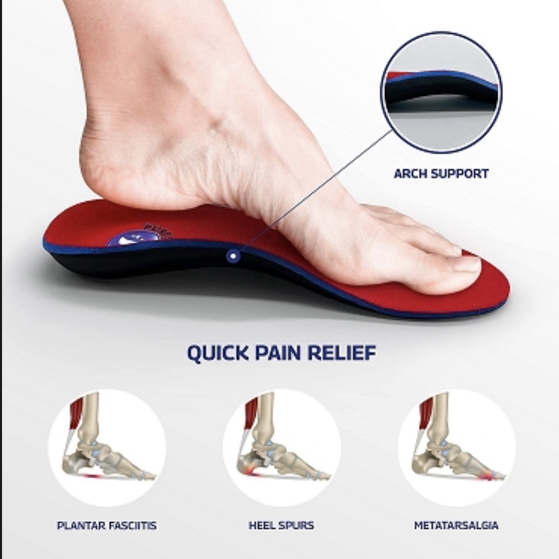 PURE STRIDE Full Length Orthotics Inserts Arch Support New In Box All Sizes