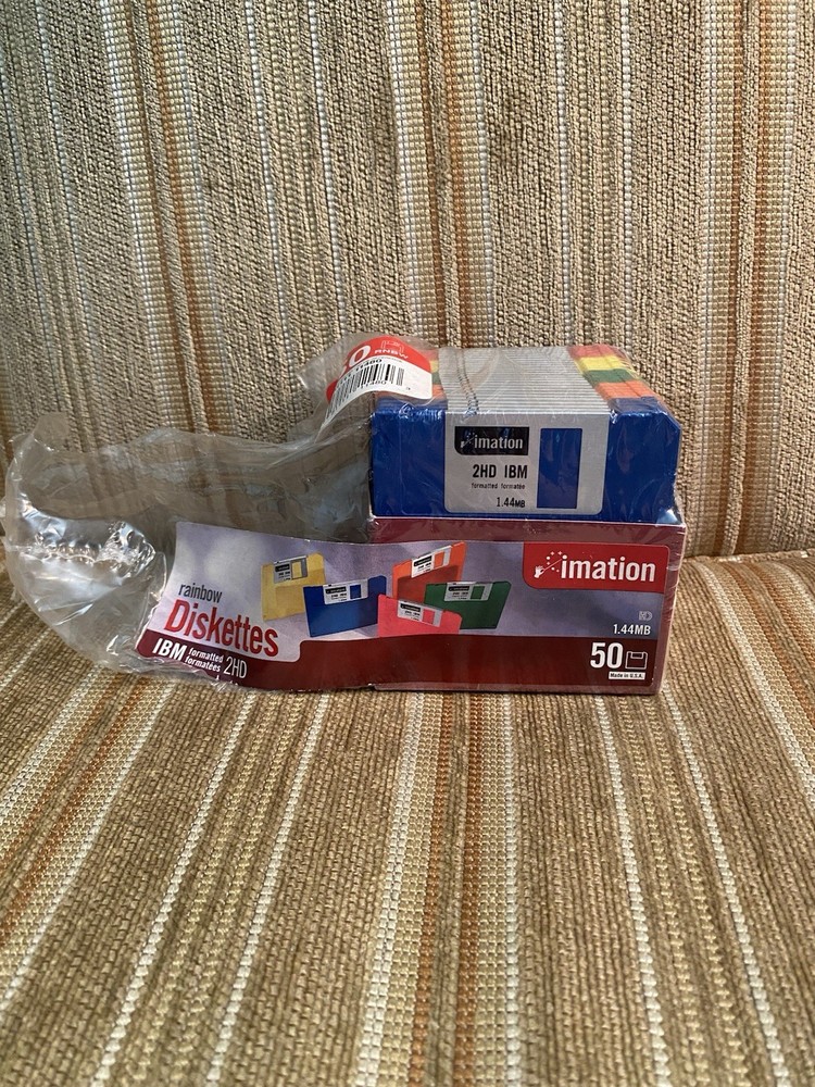 Imation Rainbow Diskettes 2HD 1.44MB 3.5" Floppy Disks, 25 Pack. Opened Box