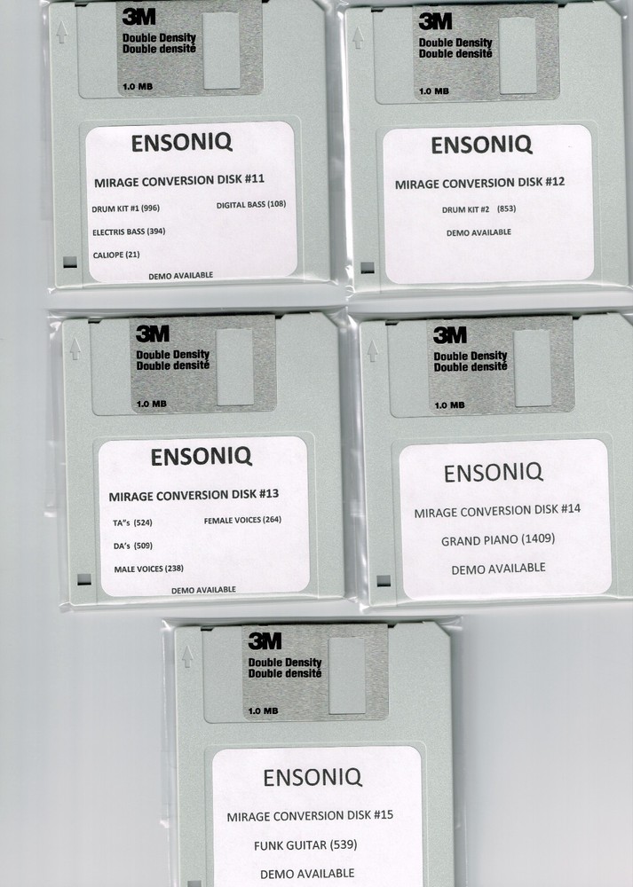 ENSONIQ EPS 16 PLUS, ASR 10 & TS10 MIRAGE CONVERSION LIBRARY ! (30) DISK SET!!!
