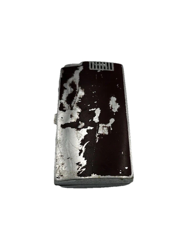 Ronson Pal Lighter Combo Cigarette Case Brown Chrome Used Untested Refillable