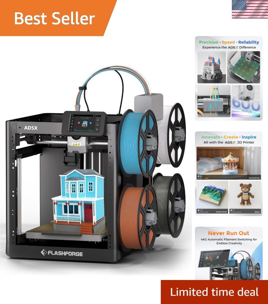 Multi-Color 3D Printer 4 Colors with IFS, Fully Auto Leveling FDM 3D Printer ...