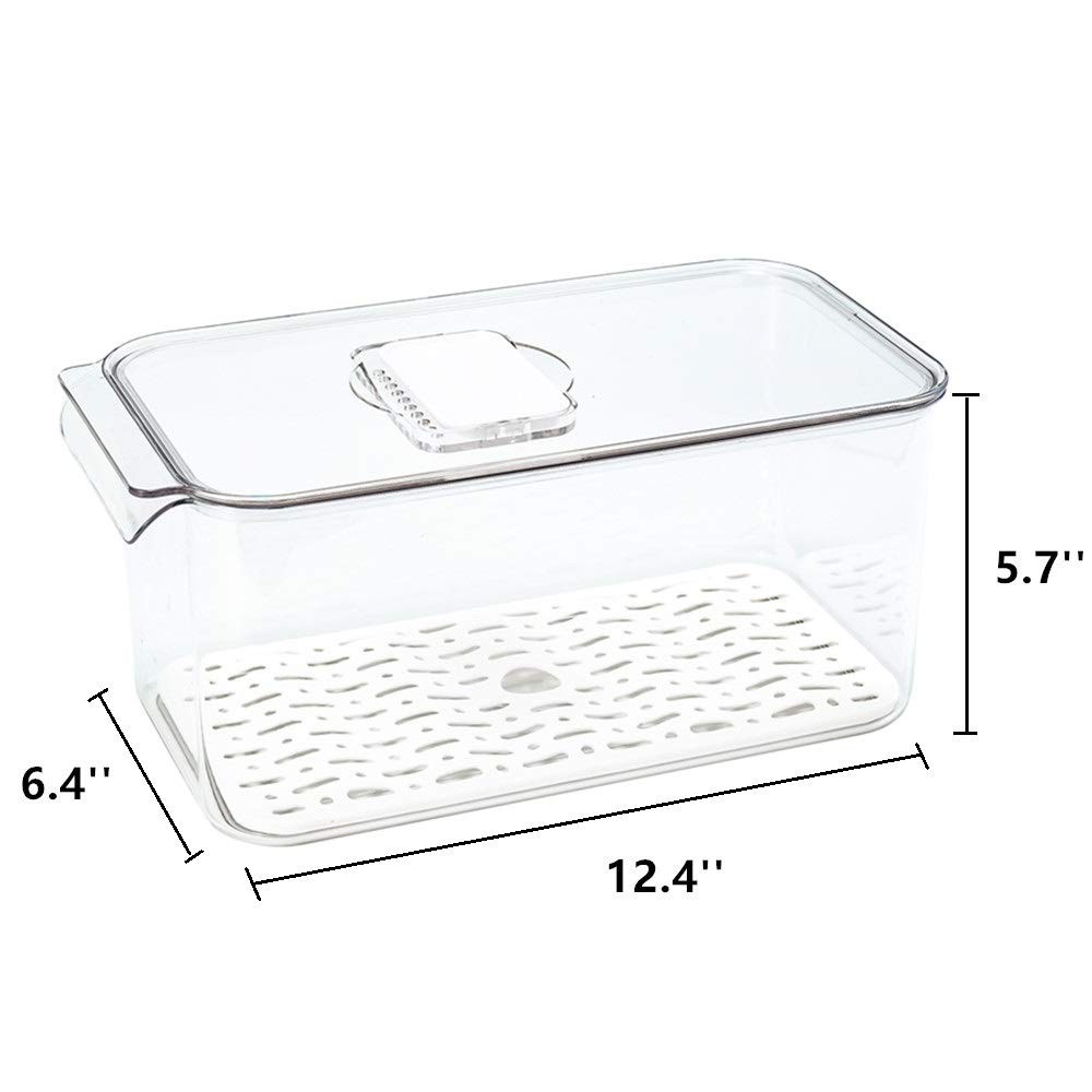 Refrigerator Food Storage Containers, Produce Saver Stackable Container with ...