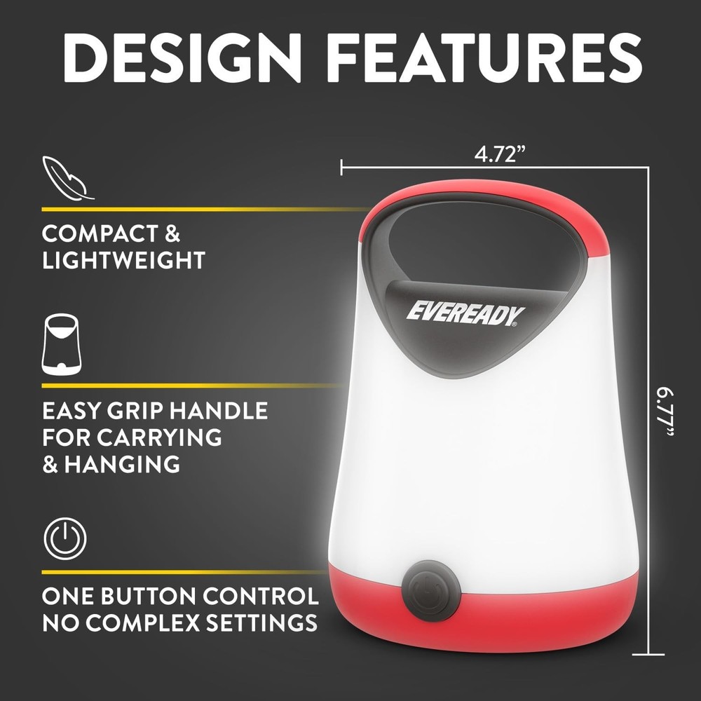 Eveready LED Camping Lantern X-250 (2-Pack), Super 2 Pack, Red and Black