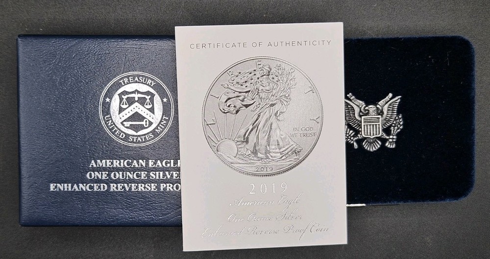 2019-S Enhanced Reverse Proof $1 American Silver Eagle Box & COA Only | No Coin