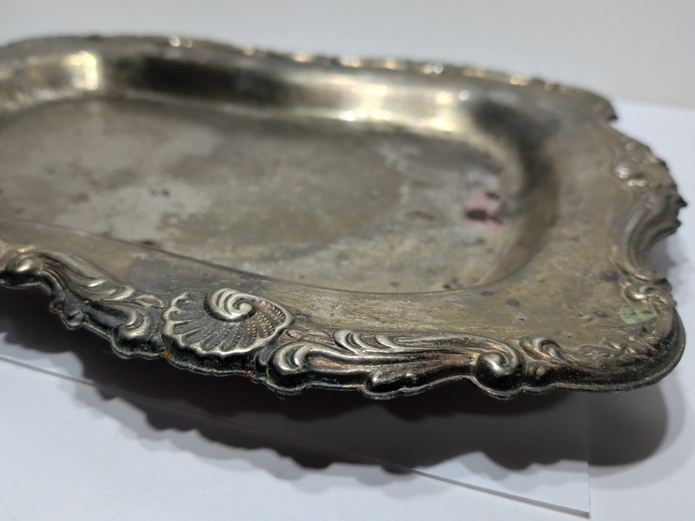 ✨VINTAGE✨ Silverplate Raised Scroll Design Raised Tray Platter