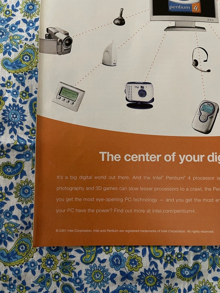 Vintage 2001 Intel Pentium 4 Processor Print Ad