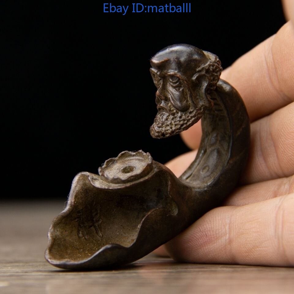 Alloy Copper Bodhidharma Backflow Incense Burner Tea Decor Craft