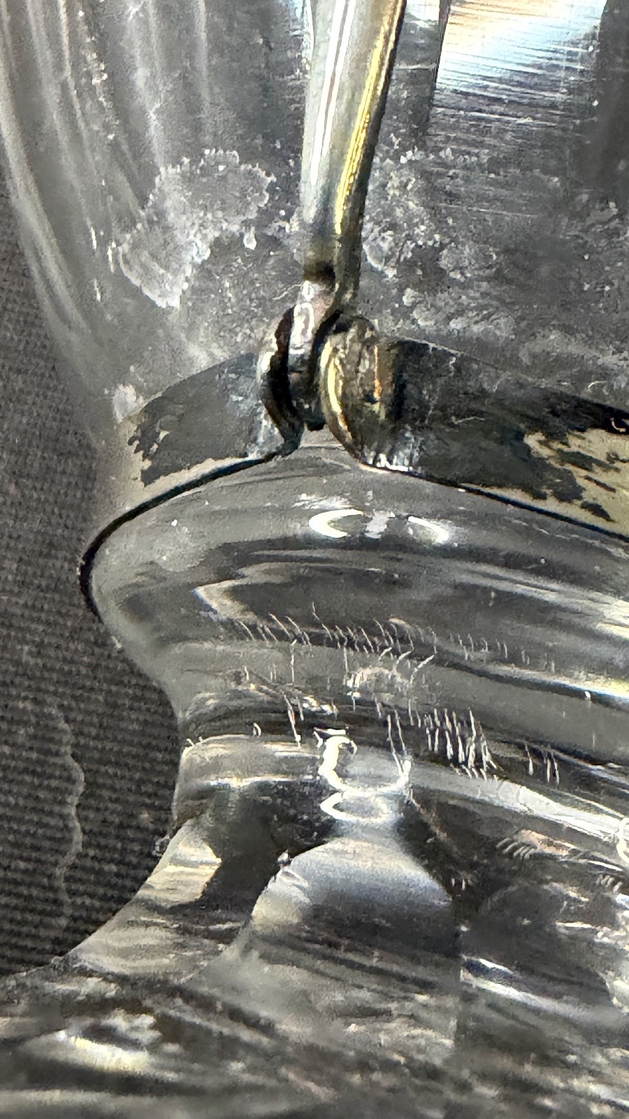 Antique English George III Sterling & Cut Glass Decanter 1800