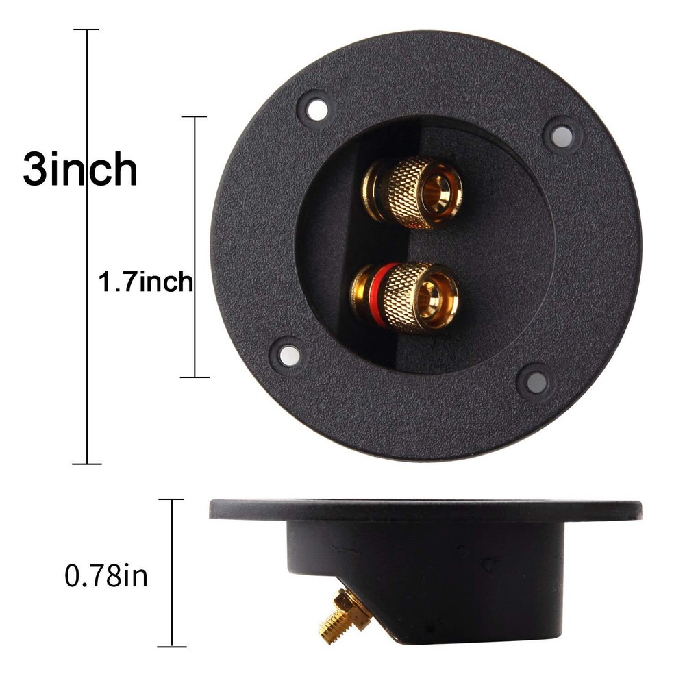5Pk Speaker Box Terminal Cup 3" 2-Way Spring Loaded Jacks Speaker Wire Connector