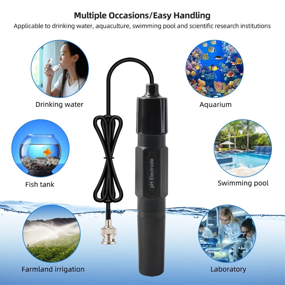 Professional PH Probe Electrode Test PH Meter BNC Connector Cable Length 110cm