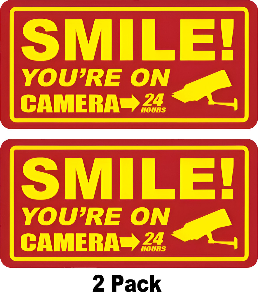 2x Camera Security sticker Decal
