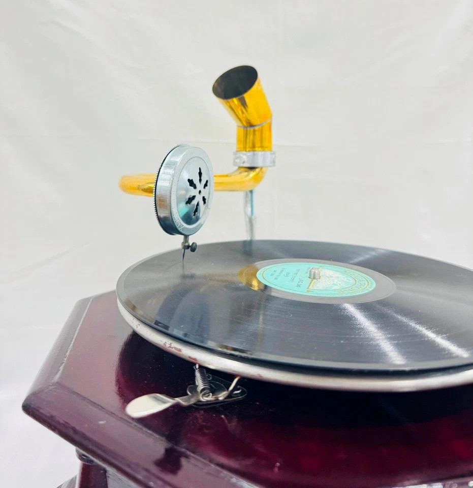 Vintage HMV Gramophone Fully Functional Working Phonograph, win-up record player