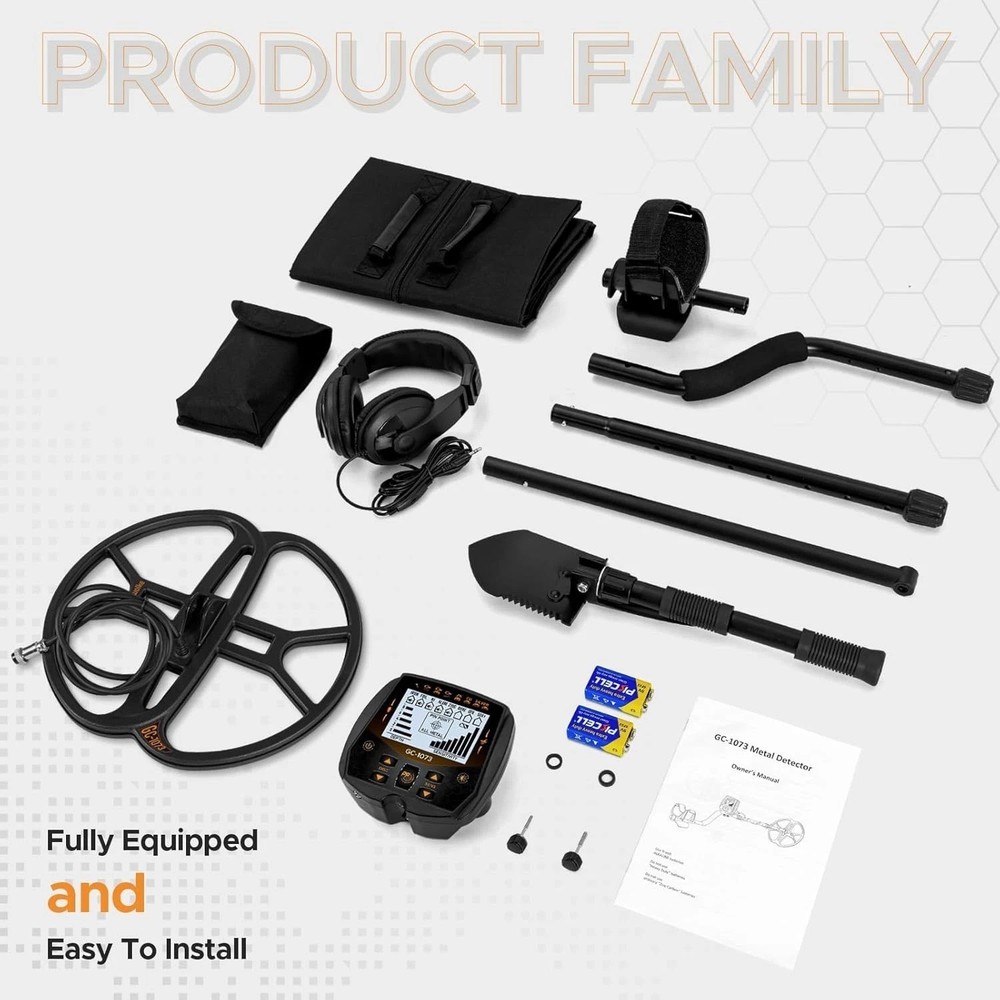 13" Professional Waterproof Metal Detector with LCD Display & Pinpoint Feature