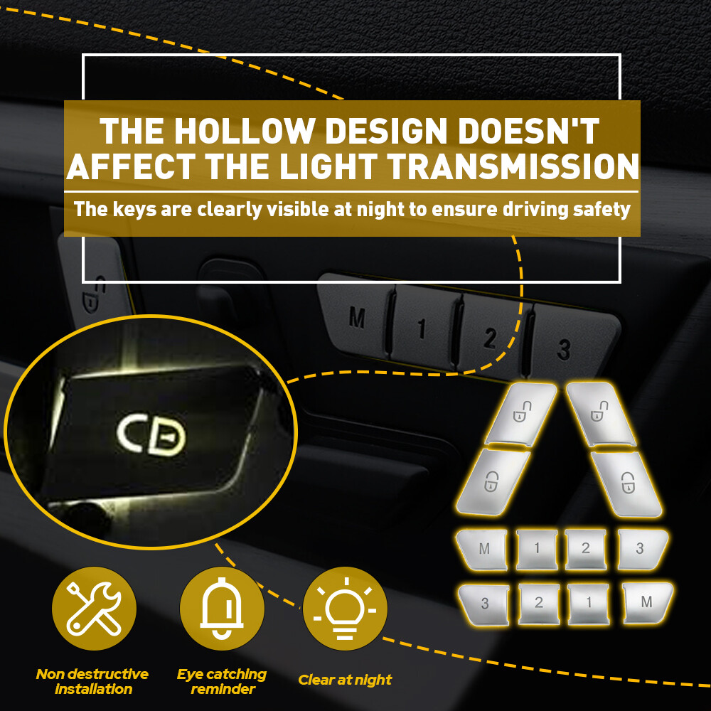 Fit Mercedes Benz C-Class W204 E-Class W212 Window switch Button Cover Trim 12PC