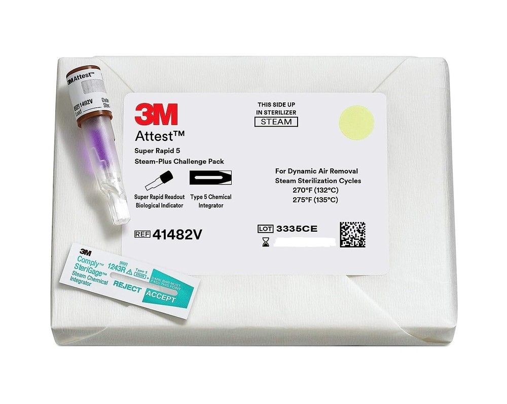 3M Attest Super Rapid 5 SteamPlus Challenge Pack Sterilization 41482V  1Pack