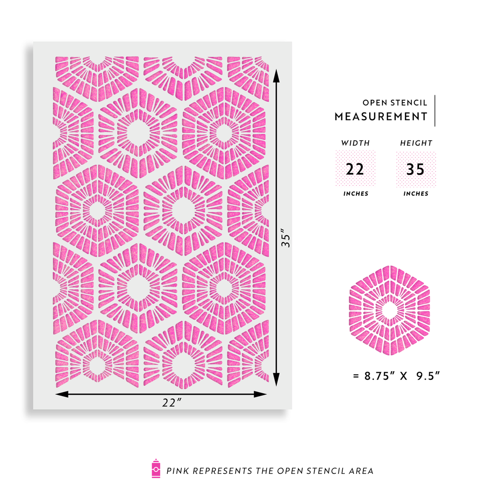 Scandinavian Geometric Pattern Wall Stencil - Durable & Reusable Mylar Stencils