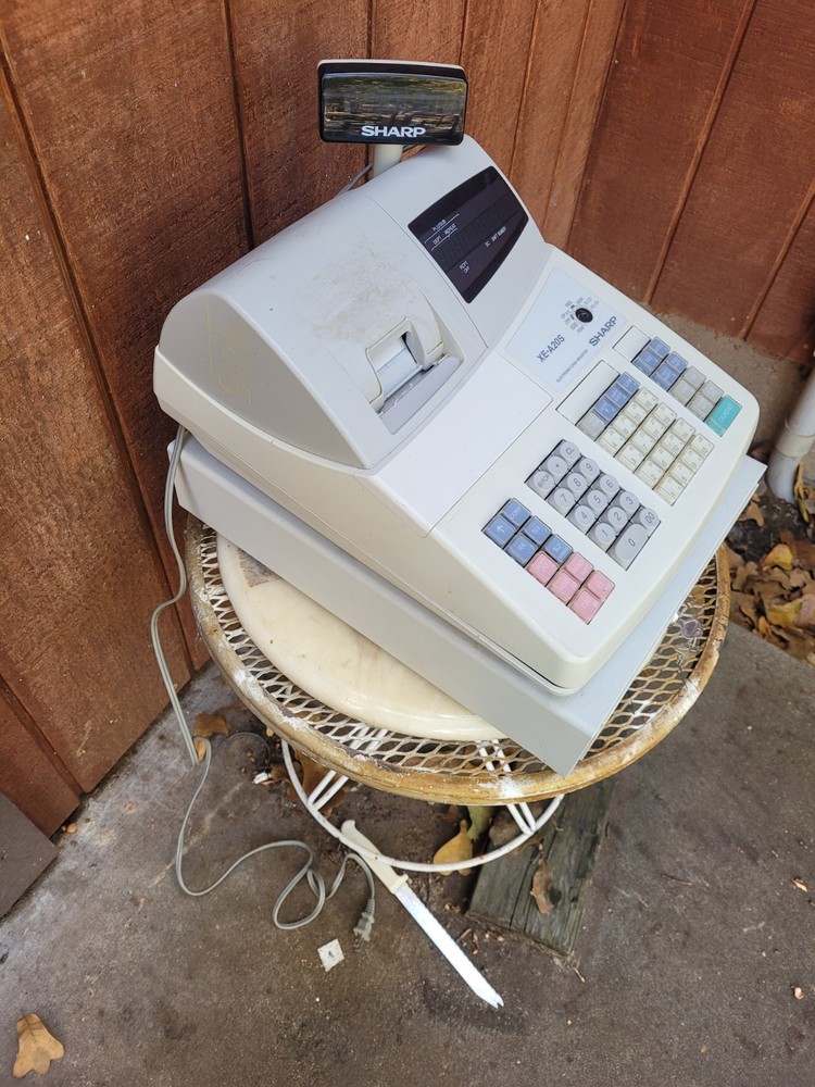 Sharp XE-A20S Cash Register W/O Key Read Description Untested As Is