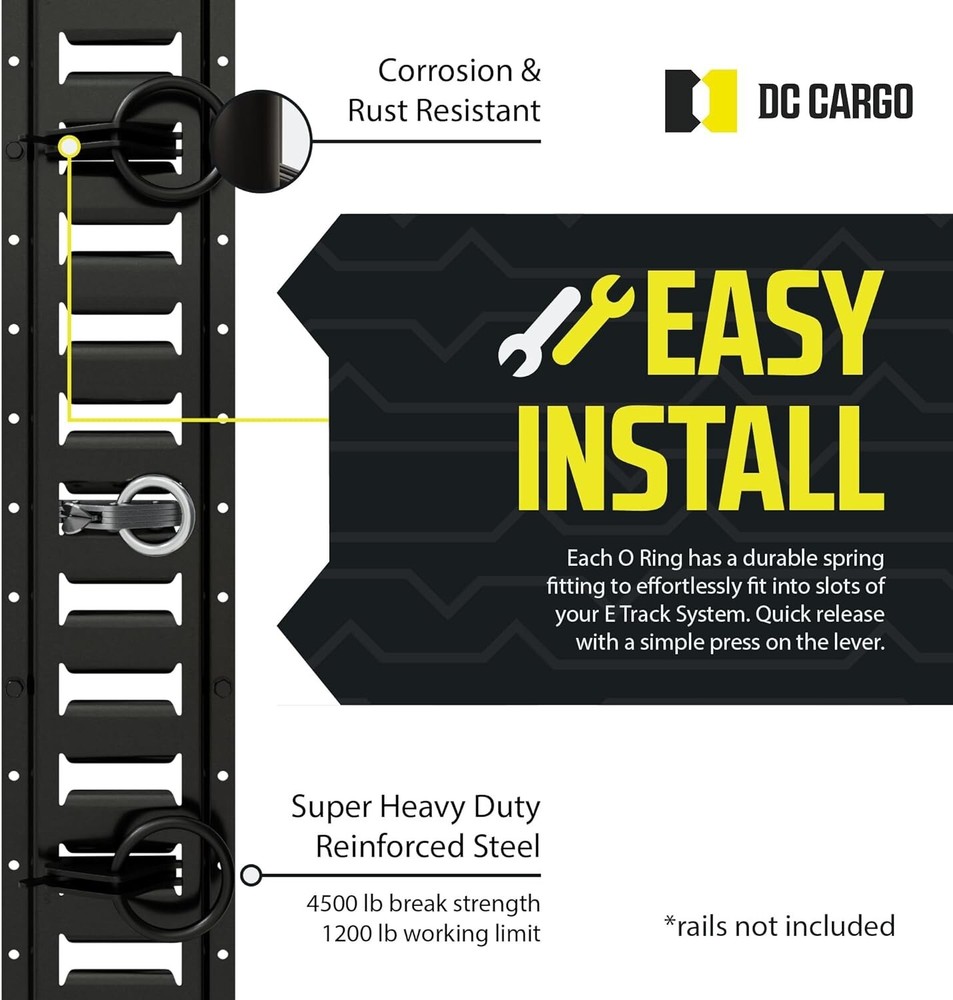 Premium 20-Pack ETrack O Ring Set: High Load Capacity for Secure Cargo Transport