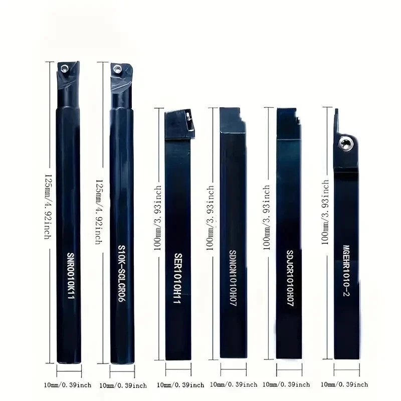 18PCS 3/8 " 10mm Shank Indexable Carbide Lathe Turning Insert Tool Holder