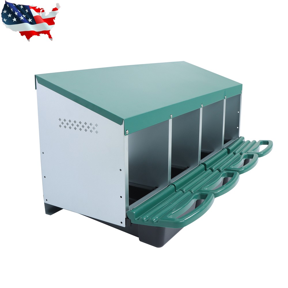 Chicken Nesting Boxes 4 Hole Metal Chicken Egg Laying Nesting Box With Perch