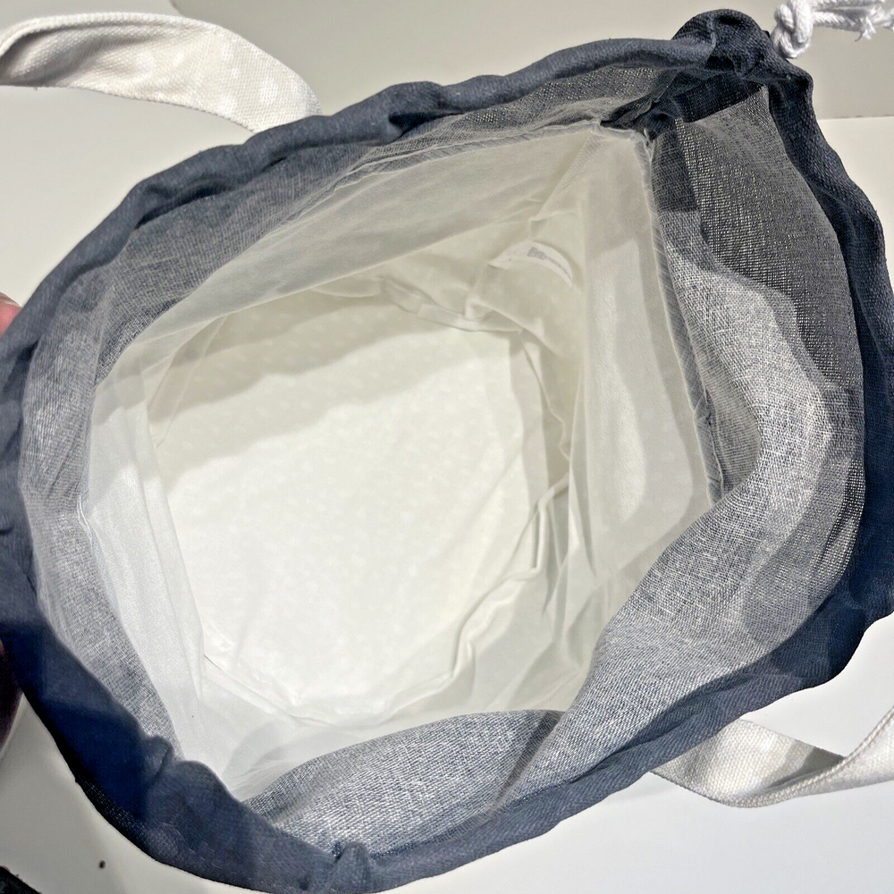 Draw String Basket Canvas Cream/White Dots