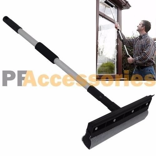24 - 38" inch Extendable Rubber Window Cleaning Squeegee & Sponge for Windshield